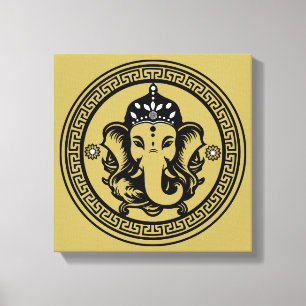 Ganesha-thema hindoeïstische kunstprint canvas afdruk