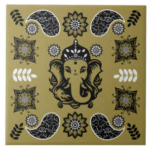 Ganesha-thema hindoeïstische kunstprint tegeltje