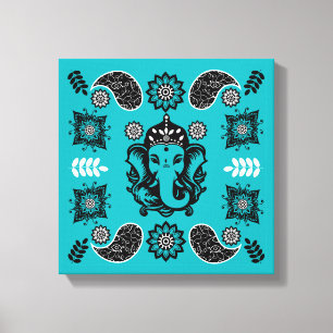 Ganesha-thema Hindu kunstprint Canvas Afdruk