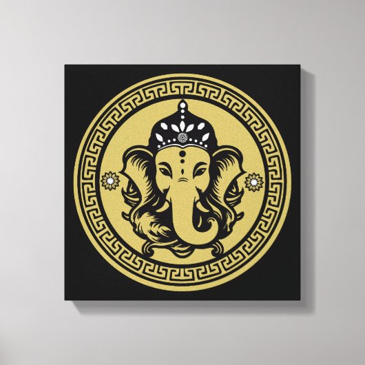 Ganesha-thema Hindu kunstprint Canvas Afdruk (Voorkant)