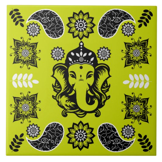 Ganesha-thema Hindu kunstprint Tegeltje (Voorkant)