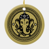 Ganesha Themed Hindu Art Print Keramisch Ornament (Achterkant)