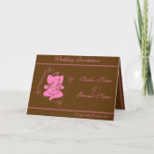 Ganesha Trouw Uitnodiging Chocolade Roze (Voorkant)