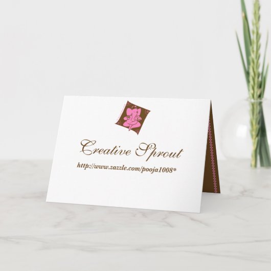 Ganesha Trouw Uitnodiging Chocolade Roze (Achterkant)