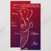 Ganesha Trouwkaart :: Kersenrood Kaart (Voorkant / Achterkant)