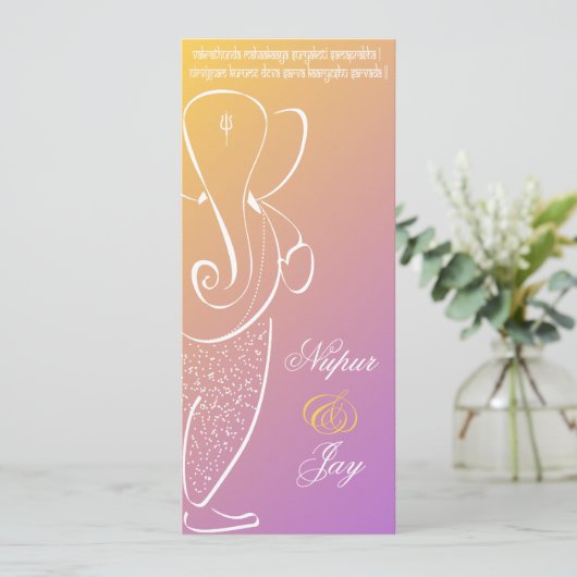 Ganesha Trouwkaart :: Raspberry Kaart (Staand voorkant)