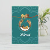 Ganesha verwing an sleeping Indian baby boy Aankondiging (Staand voorkant)