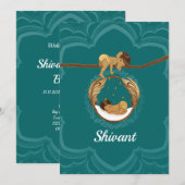 Ganesha verwing an sleeping Indian baby boy Aankondiging (Voorkant / Achterkant)