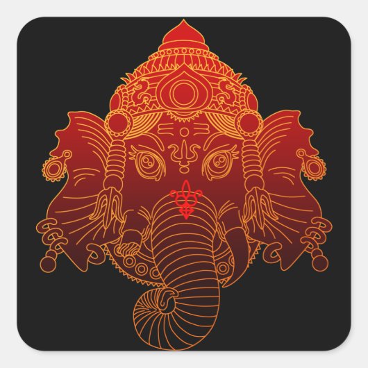 ganesha vierkante sticker (Voorkant)