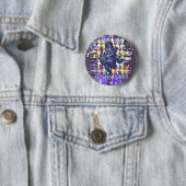 GANESHA | violet verfsplaatstet Ronde Button 5,7 Cm (In situ)