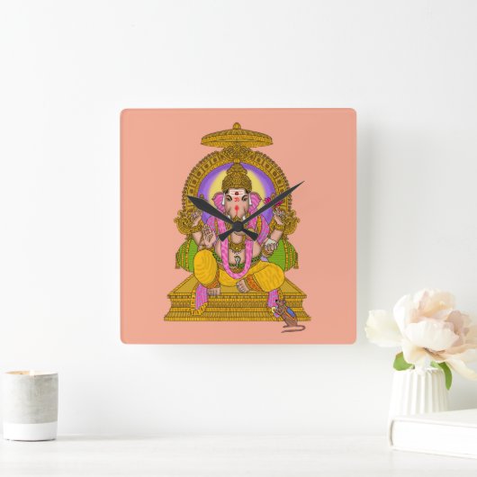 Ganesha Wall Clock Vierkante Klok (Huis)