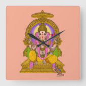 Ganesha Wall Clock Vierkante Klok (Voorkant)