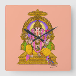 Ganesha Wall Clock Vierkante Klok