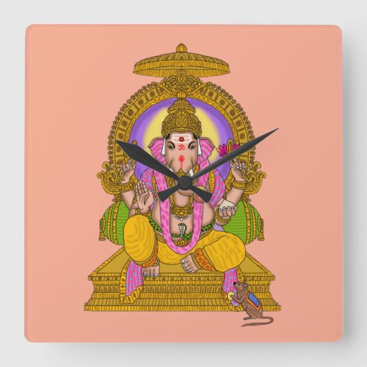 Ganesha wandklok (Voorkant)