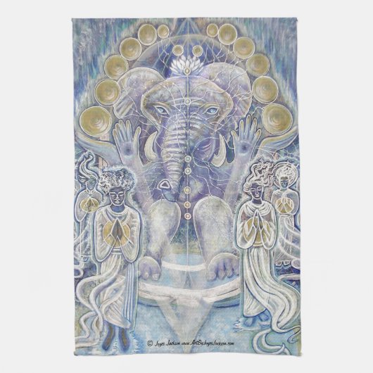 Ganesha Wealth Blessing Keuken Handdoek (Verticaal)