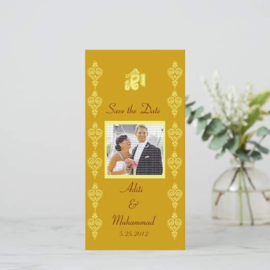 Ganesha Wedding Bewaar de datumfotokaarten Save The Date (Staand voorkant)
