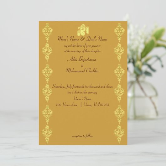 Ganesha Wedding Invitations Kaart (Staand voorkant)