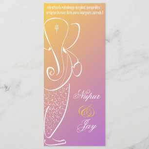 Ganesha Wedding Invite: Frambozen Kaart