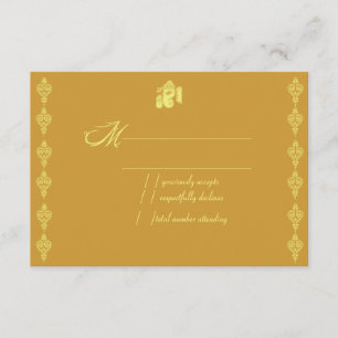 Ganesha Wedding RSVP-kaarten RSVP Kaartje