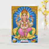 Ganesha-Wenskaart Kaart (Gele Bloem)