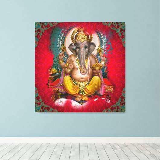 GANESHA - Wrapped Canvas (Insitu (Houten vloer))
