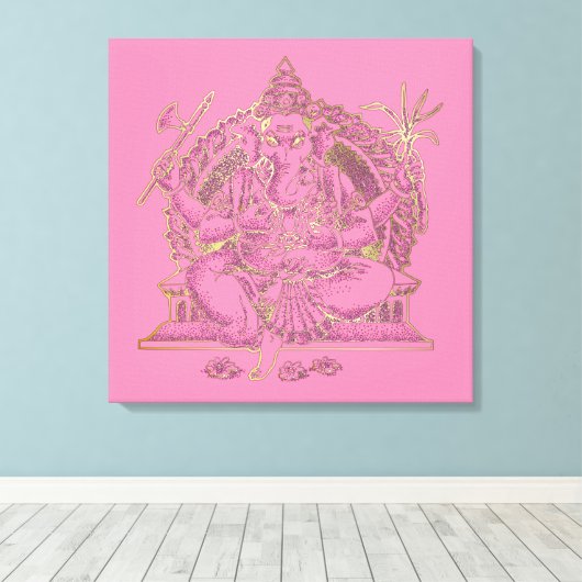 GANESHA - Wrapped Canvas (Insitu (Houten vloer))