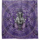 Ganesha - zilver en puren douchegordijn (Voorkant)