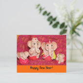 Ganeshas, Gelukkig Nieuwjaar! Feestdagenkaart (Staand voorkant)