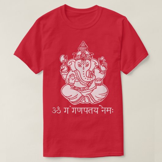 GaneshWith Sanskrit Ganesha Mantra T-shirt (Design voorkant)
