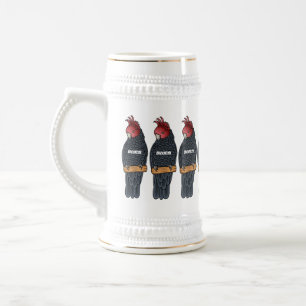 Gang bende cockatoo vogel cartoon illustratie bierpul