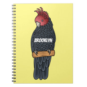 Gang bende cockatoo vogel cartoon illustratie notitieboek