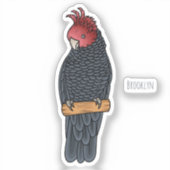 Gang bende cockatoo vogel cartoon illustratie sticker (Voorkant)