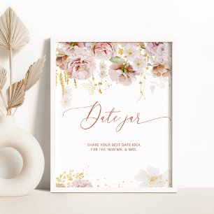 Gang-date-nachtideeën. Boho herfst Date jar bridal Poster