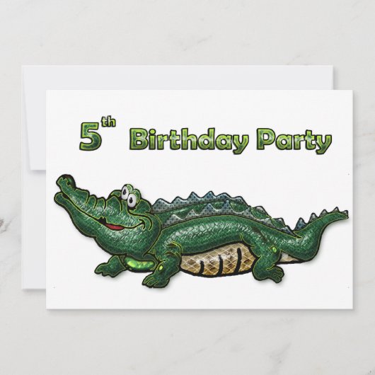 Gang Green Gator 5th Birthday Kaart (Voorkant)