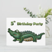 Gang Green Gator 5th Birthday Kaart (Staand voorkant)