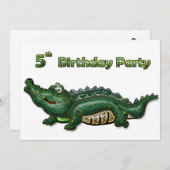 Gang Green Gator 5th Birthday Kaart (Voorkant / Achterkant)