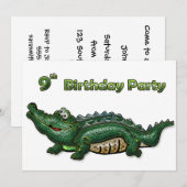 Gang Green Gator 9th Birthday Kaart (Voorkant / Achterkant)