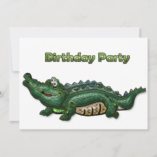 Gang Green Gator Birthday Uitnodiging (Voorkant)