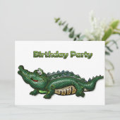 Gang Green Gator Birthday Uitnodiging (Staand voorkant)