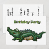 Gang Green Gator Birthday Uitnodiging (Voorkant / Achterkant)