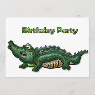 Gang Green Gator Birthday Uitnodiging