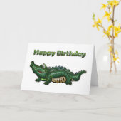 Gang Green Gator Happy Birthday Kaart (Gele Bloem)