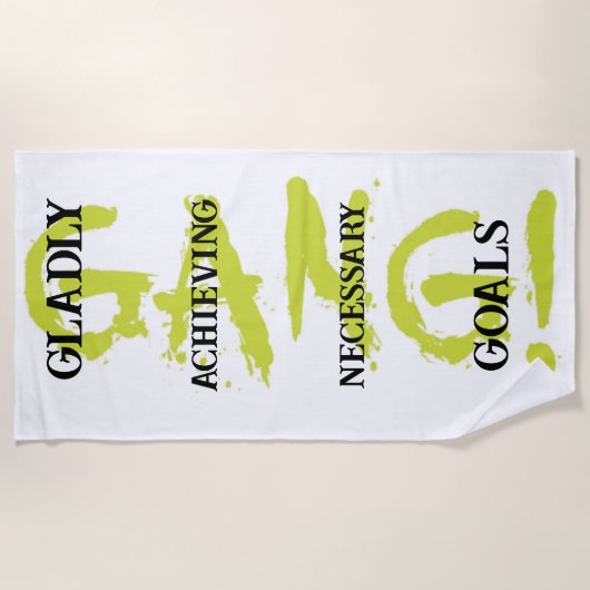 GANG! groene badhanddoek (Voorkant)