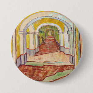 Gang in het asiel (door Vincent van Gogh) Ronde Button 7,6 Cm
