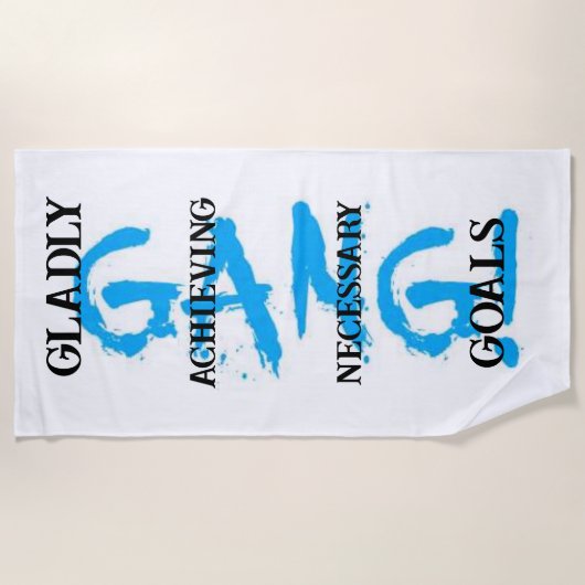 GANG! luchtblauwe badhanddoek (Voorkant)