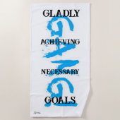 GANG! luchtblauwe badhanddoek (Voorkant)