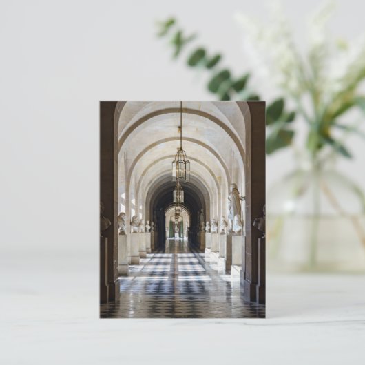 Gang met standbeelden in het Kasteel van Versaille Briefkaart (Staand voorkant)