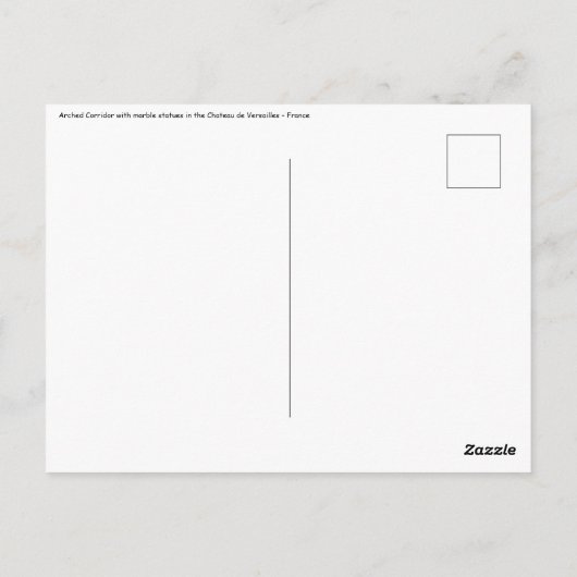 Gang met standbeelden in het Kasteel van Versaille Briefkaart (Achterkant)