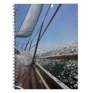 Gangboord onder water, actie. notitieboek