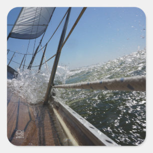 Gangboord onder water, actie. vierkante sticker